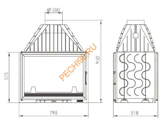 Каминная топка Мета Камилла DF 800 Каминная топка Мета Камилла DF 800