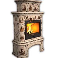 Печь-камин КимрПечь Прованс центральный двухъярусный Голландия с дровником