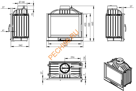 Каминная топка NORDflam Capri 13 Каминная топка NORDflam Capri 13