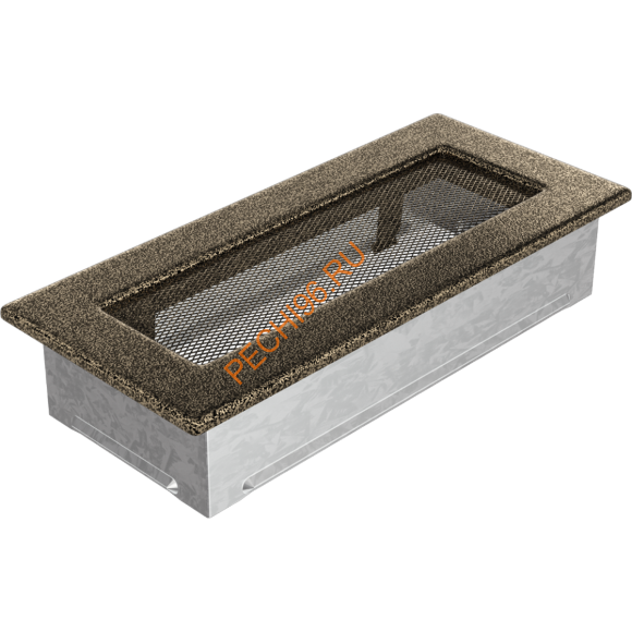 Вентиляционная решетка Kratki 24CZ 110х240 мм черная/золото