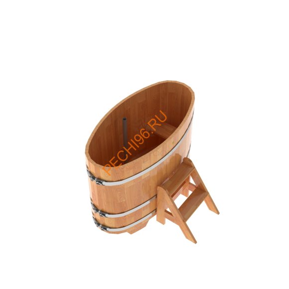 Купель для бани BentWood овальная из сращённой лиственницы, 0,69х1,31 м