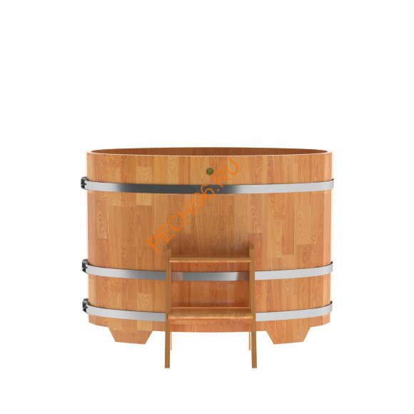 Купель для бани BentWood овальная из сращённой лиственницы, 0,69х1,31 м