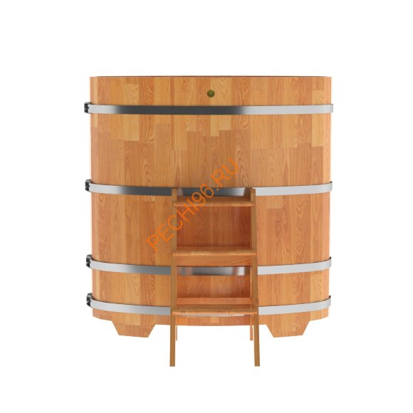 Купель для бани BentWood овальная из сращённой лиственницы, 0,69х1,31 м