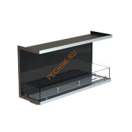 Биокамин фронтальный 1200х500х300 мм, стемалит, стекло, рамка нержавейка