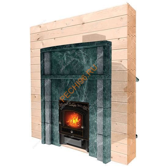 Портал для банной печи Сибирь (700х700) Змеевик, рваный камень Портал для банной печи Сибирь (700х700) Змеевик, рваный камень