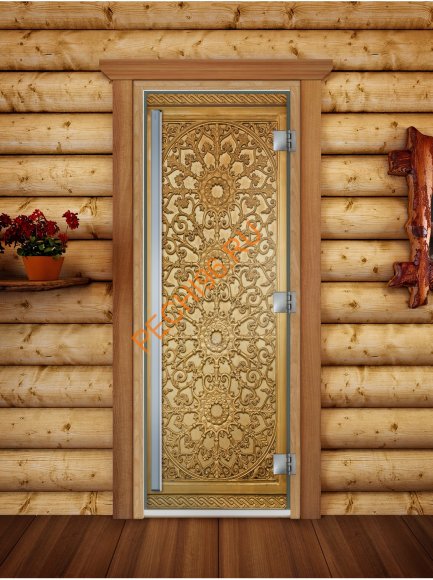 Дверь стеклянная DoorWood «Престиж», 700х1900мм, с фотопечатью «Ажур»