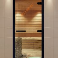 Дверь стеклянная ALDO NEW Black «прозрачная» 690*1990 мм коробка бук чёрная