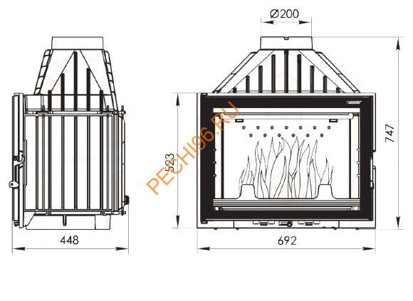 Каминная топка Мета Фортуна 714 Каминная топка Мета Фортуна 714