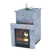 Печь банная ИзиСтим Сочи в кожухе из талькохлорита с открытым верхом