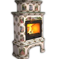 Печь-камин КимрПечь Прованс центральный двухъярусный Усадьба с дровником