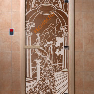 Дверь стеклянная DoorWood «Жар-птица бронза», 2000х800 мм