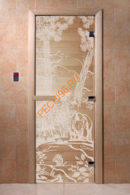 Дверь стеклянная DoorWood «Мишки в лесу прозрачная», 2100х700 мм