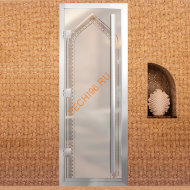 Дверь в хамам стеклянная Арта Премьер Арт 60G Арка, коробка алюминий с порогом