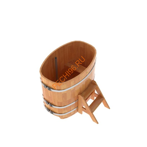 Купель для бани BentWood овальная из сращённой лиственницы, 0,76х1,16 м