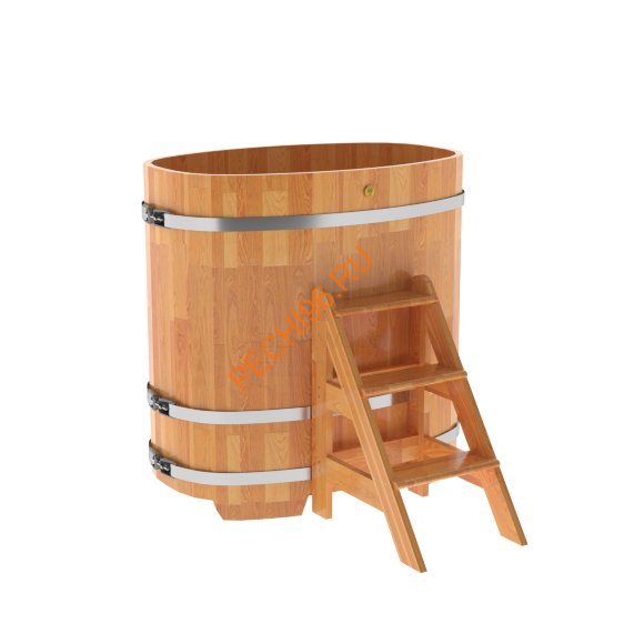 Купель для бани BentWood овальная из сращённой лиственницы, 0,76х1,16 м
