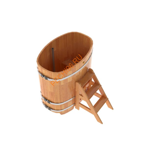 Купель для бани BentWood овальная из сращённой лиственницы, 0,76х1,16 м