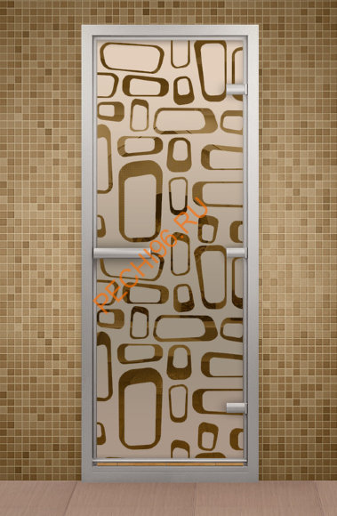 Дверь стеклянная ALDO «Поток» коробка алюминий