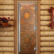 Дверь стеклянная DoorWood «Престиж», 700х1900мм, с фотопечатью «Восточный узор»