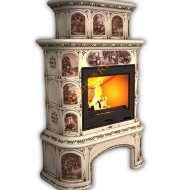 Печь-камин КимрПечь Прованс центральный двухъярусный Звери с дровником