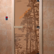 Дверь стеклянная DoorWood «Рассвет бронза матовая», 1700х700 мм