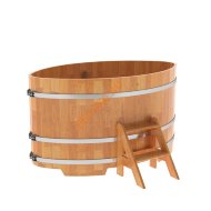 Купель для бани BentWood овальная из сращённой лиственницы, 1,12х1,83 м