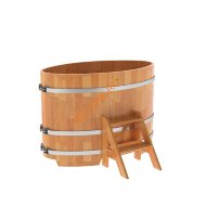 Купель для бани BentWood овальная из сращённой лиственницы, 0,80х1,42 м