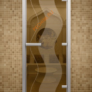 Дверь стеклянная ALDO «Растр» коробка алюминий с порогом