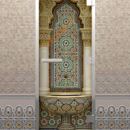 Дверь стеклянная DoorWood Хамам с фотопечатью «Арабская арка», 1900х700 мм