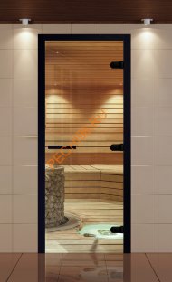 Дверь стеклянная ALDO NEW Black «прозрачная» 790*1990 мм коробка бук чёрная