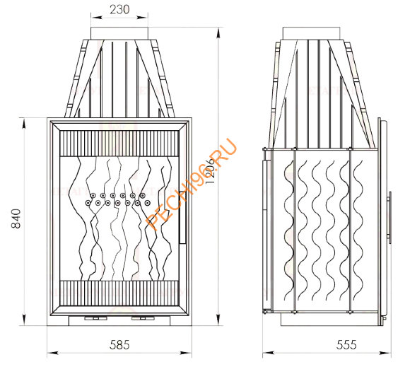 Каминная топка Мета Вертикаль 840 Каминная топка Мета Вертикаль 840