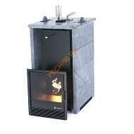 Печь банная ИзиСтим Сочи в трёхстороннем кожухе из талькохлорита