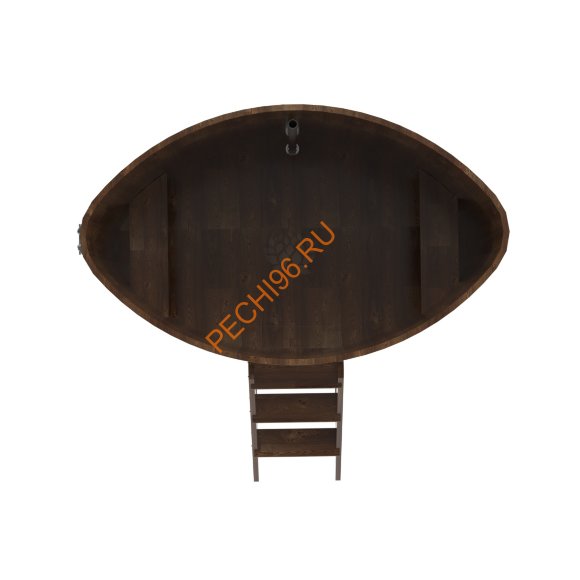 Купель для бани BentWood овальная из сращённой морёной лиственницы, 1,12х1,83 м
