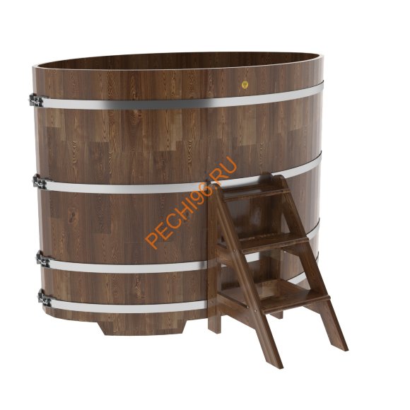 Купель для бани BentWood овальная из сращённой морёной лиственницы, 1,12х1,83 м