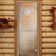 Дверь стеклянная DoorWood «Престиж», 700х1900мм, с фотопечатью «Яхта»