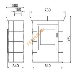 Керамическая печь-камин Thorma BORGHOLM KERAMIK оливково-зеленая