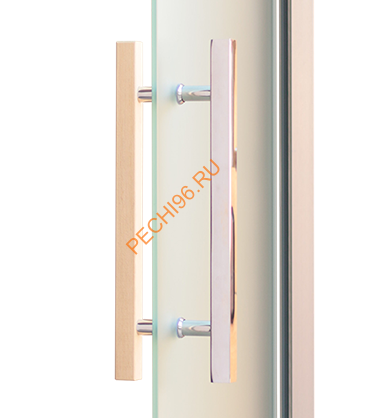 Дверь стеклянная Grandis GS 7х20-G-S-Si коробка алюминий Silver, ручка Абаш