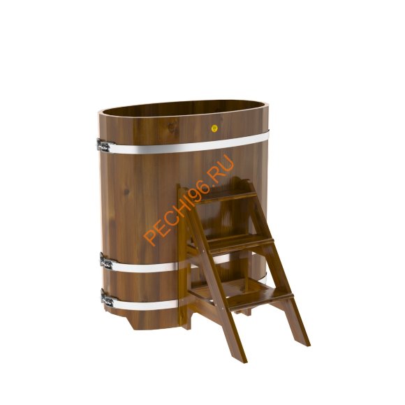 Купель для бани BentWood овальная из морёной лиственницы Рустик, 0,59х1,06 м