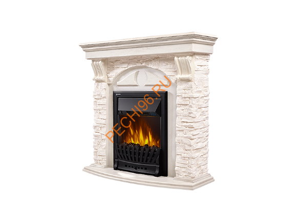 Электрокамин Electrolux Classic EFP/P-1020LS с порталом Firelight Torre Classic, беленый дуб
