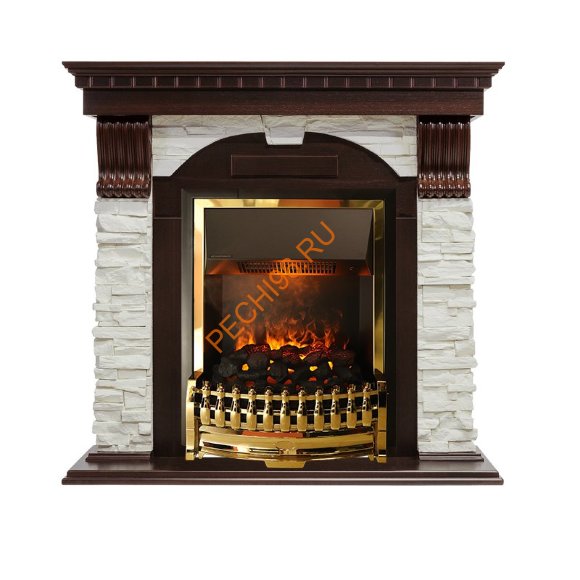 Электрокамин Dimplex Dublin с очагом Atherton темный дуб/ сланец белый