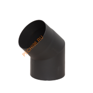 Отвод LAVA черный 45 гр d 200 мм сталь 2 мм