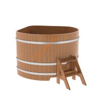 Купель для бани BentWood угловая из дуба Премиум, 1,37х1,37 м