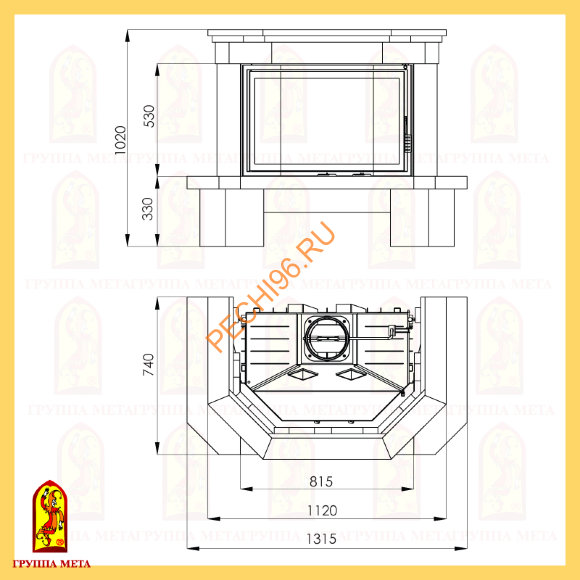 Облицовка для камина Мета Кёльн 850 Облицовка для камина Мета Кёльн 850