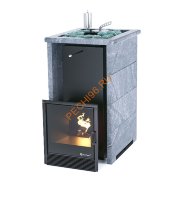 Печь банная ИзиСтим Сочи в трехстороннем кожухе из талькохлорита с открытым верхом