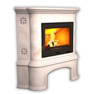 Печь-камин КимрПечь Прованс угловой Белый с дровником