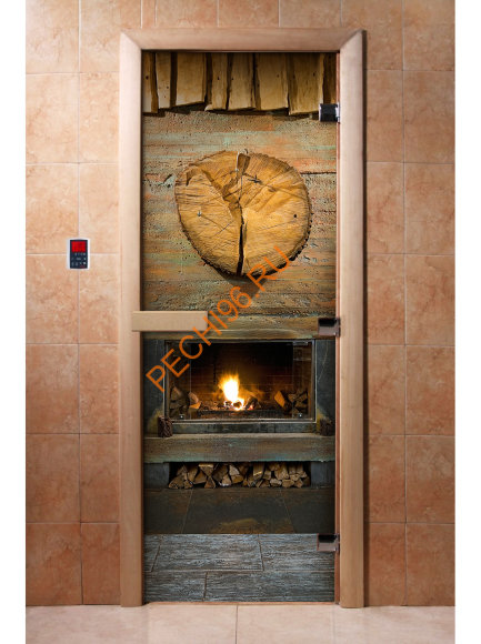Дверь стеклянная DoorWood с фотопечатью «Огонек в печи» Дверь стеклянная DoorWood с фотопечатью «Огонек в печи»