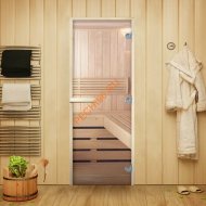 Дверь стеклянная Арта Стандарт Прозрачная, осина