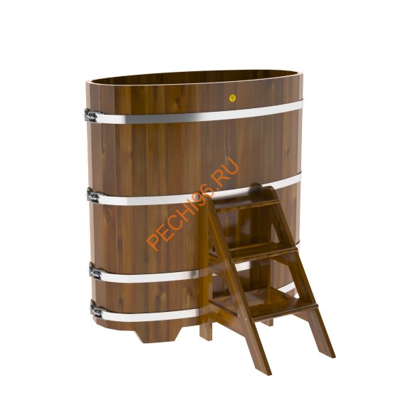 Купель для бани BentWood овальная из морёной лиственницы Рустик, 0,69х1,31 м