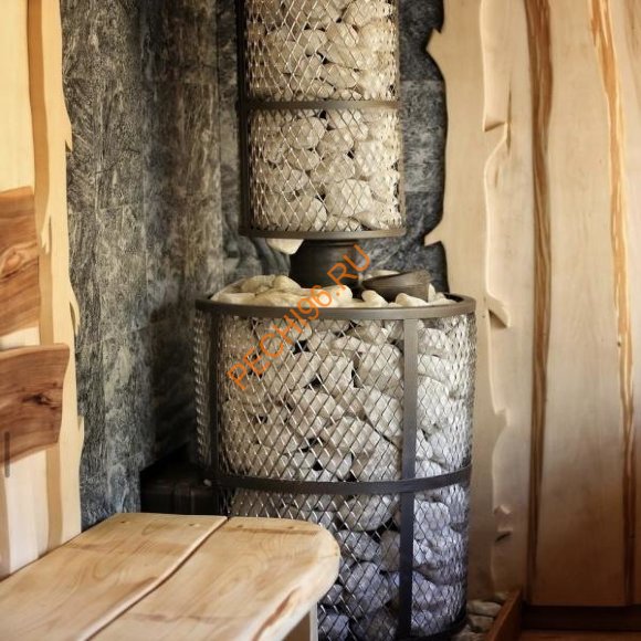 Печь банная Атмосфера XL КТК сетка нержавеющая сталь