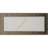 Вентиляционная решетка Kratki 37CZ 170х370 мм черная/золото