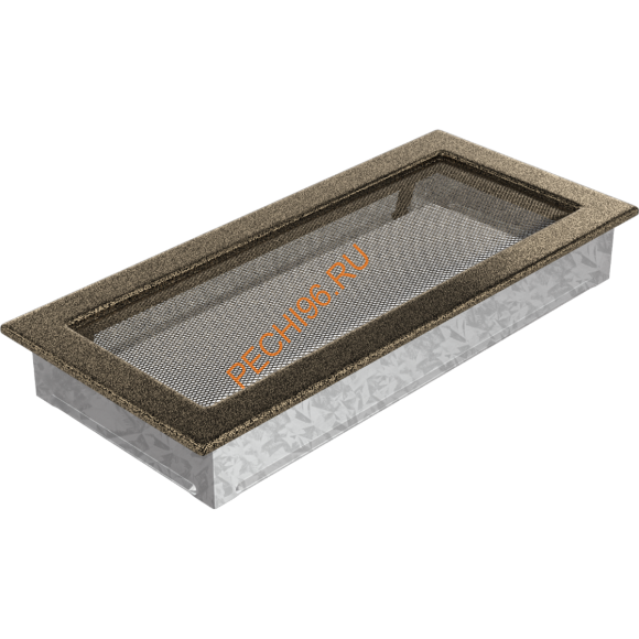 Вентиляционная решетка Kratki 37CZ 170х370 мм черная/золото